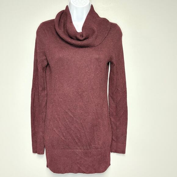 LOFT Sweaters - Loft Purple Maroon Cozy Cowl Neck Knit Tunic Sweater Womens Sz XS